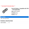 thumbnail image 2 of Front Coil Spring - Compatible with 1990 - 1997 Mazda Miata 1991 1992 1993 1994 1995 1996, 2 of 2