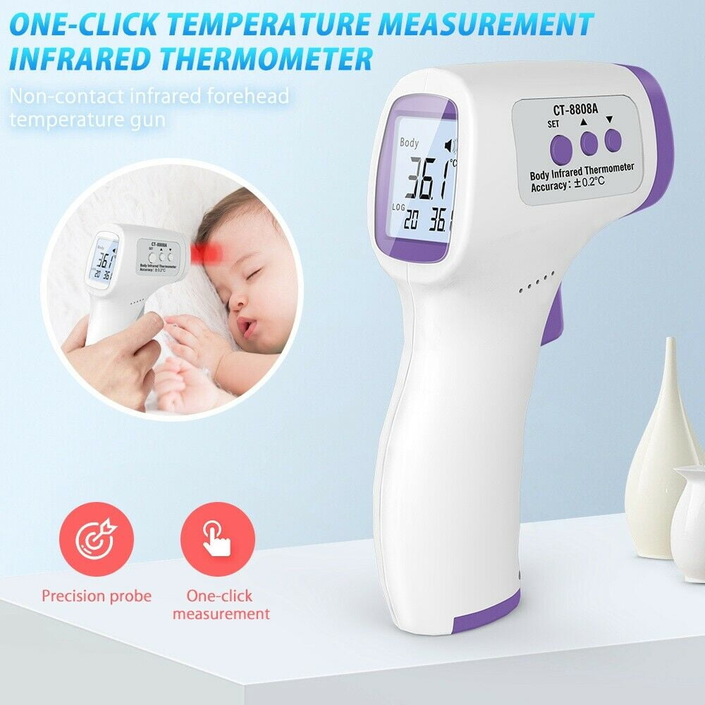 1-10 X Infrared Non-Contact Digital Forehead Body IR Thermometer Baby Adult Kids 