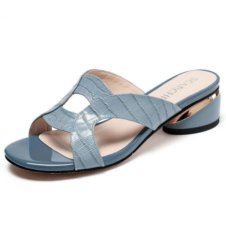 

Heels for Women Summer Casual Elegant Dressy Shoes Slip-On Open Toe Platform Sandal Mid Heels Comfy Sandals for Ladies