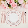 thumbnail image 4 of 450 PCS Rose Gold Disposable Dinnerware Set for 75 Guests, Valentine's Day Plates, 75 Dinner & Salad Plate, Cups, Forks Knives Spoons for Wedding Reception and Mothers Day Plates, 4 of 12