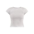 thumbnail image 5 of No Boundaries Ribbed Garment Wash Tee with Short Sleeves, Women's, 5 of 5