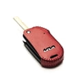 thumbnail image 3 of Vitodeco Genuine Leather Flip Key Fob Case Cover Compatible with KIA New Emblem 2021-2025 (4-Button, Red), 3 of 5