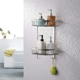 thumbnail image 4 of Shower Rack  Corner Shower Caddy,Steel Free-Standing 2-Tier Corner Storage Shelf,Wall Mounted Shower Storage Brushed Silver, 4 of 4