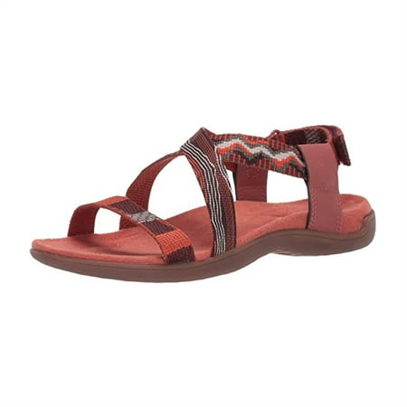 

Webbing Beach Sandals Red 37 Women S Summer Slipper Sandals Strappy Open Toes Beach Shoes Hook & Loop Closure