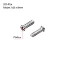 thumbnail image 2 of Uxcell Tornillo de fijación Phillips M2x8mm Tono plateado Cabeza de tornillo de 2.8mm Paquete de 200, 2 of 3