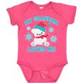 thumbnail image 3 of Inktastic Polar Bear My Grandma Loves Me in Santa Hat with Snowflakes Boys or Girls Baby Bodysuit, 3 of 5