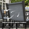 thumbnail image 4 of 7-Piece Outdoor Dining Set, Grey Rectangular Table and 6 Stackable Mesh Chairs, Powder-Coated Steel Frame, for Backyard, Patio, Deck, Balcony and Pool Side, 59" Table Length, 4 of 4