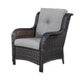 thumbnail image 5 of PARKWELL 7Pcs Outdoor Wicker Rattan Conversation Patio Furniture Set, including Three-seater Sofa, Chairs, Coffee table, Ottomans and Side Table with Cushion, Gray, 5 of 9