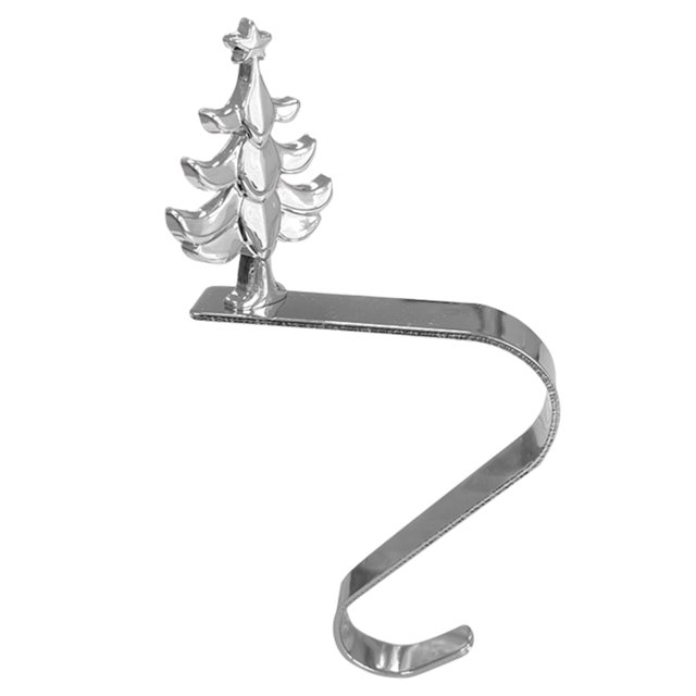Ganchos para calcetines de Navidad: ganchos para calcetines para repisas, ganchos para calcetines de metal antideslizantes con diseño de árbol de Navidad, muñeco de nieve, copo de nieve y reno