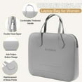 thumbnail image 7 of Stillithou Laptop Bag, 13.3 Inch Waterproof Anti-Scratch Shockproof Silicone laptop tote bag for women, Office Work Travel, Light Grey, 7 of 7