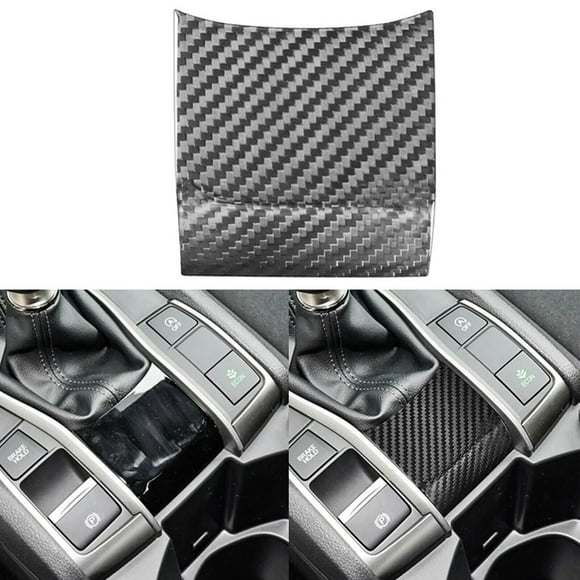 Newest Dry Carbon Fiber Console Manual Gear Shift Base Cover For Honda For Civic 10th Direct Replacement Car Accessories