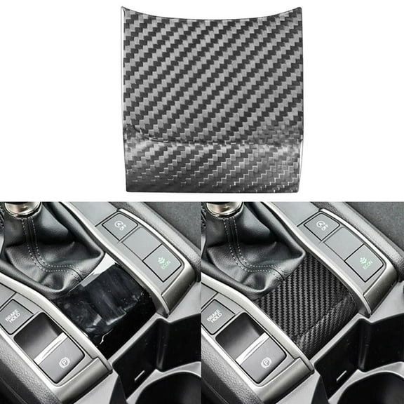 Mduoduo Newest Dry Carbon Fiber Console Manual Gear Shift Base Cover For Honda For Civic 10th Direct Replacement Car Accessories Car Accessories