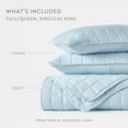 thumbnail image 3 of Lightweight Wrinkle Resistant Quilt Sets in Pale Blue Square for King Size Bedding by Comfort Canopy, 3 of 10