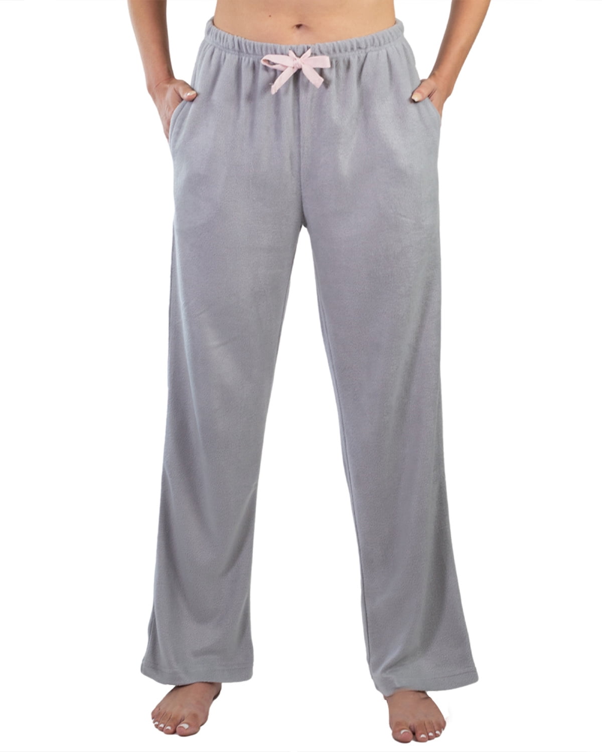 Jo & Bette Women's Fleece Pajama Pants with Pockets, Plaid Sleep Pants