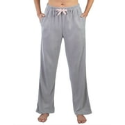 Jo & Bette Women’s Fleece Pajama Pants with Pockets, Plaid Sleep Pants