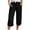 Black, variant on Bloomae Summer Capris for Women Lightweight Cotton Linen Pants Casual 2025 Loose Comfy Trendy Elastic Waist Cropped Trousers Beach Clothes with Pockets Gray M