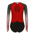 thumbnail image 3 of Hansber Teen Girls Figure Skating Jumpsuit One Piece Dance Leotard Rhythmic Dancing Outfit Gymnastics Unitard Red 6, 3 of 6