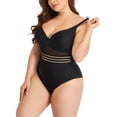 thumbnail image 3 of NIEWTR Women’s Ribbed One Piece Swimsuits Modest Swim Dress Tummy Control Adjustable Straps Bathing Suit with Pockets(Black,L), 3 of 6