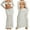 White, variant on Baby Sweetie Women Hollow Out Knit Skirt Outfits Long Sleeve Square Neck Crop Tops Long Skirts 2pcs Sets