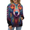 thumbnail image 4 of Colorful Wolf Men's Women New Sweatshirt Hoodie Men's Plus Size Sweatshirt Hooded Sweatshirt 3d Printed Street Men's Cloth, 4 of 6