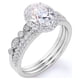 thumbnail image 4 of JeenMata Juego de Trío de Anillos de Boda Exclusivos de Moissanita Real de 2 Quilates con Anillo de Compromiso y 2 Alianzas de Boda en Oro de 18 K sobre Plata, 4 of 6