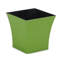 Contemporary Home Living 7.25" Green and Black Square Planter with Tapered Body