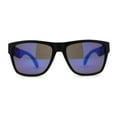 thumbnail image 2 of Kush Mens Color Mirror Iconic Sport Horn Rim Sunglasses Blue, 2 of 4