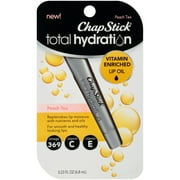 ChapStick Total Hydration Vitamin C and E Enriched Lip Oil, Peach Tea, 0.23 Oz