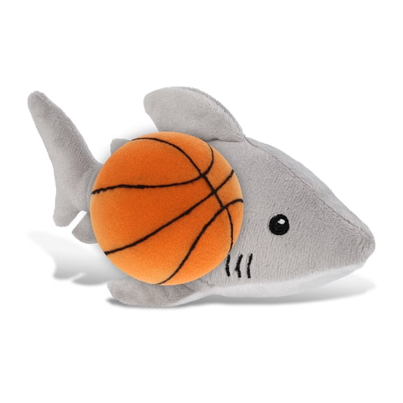 DolliBu Shark Stuffed Animal with Basketball Plush - Soft Huggable Shark, Adorable Playtime Plush Toy, Cute ocean Life Gift, Personalized Plush Doll Animal Toy for Kids and Adults - 6 Inches