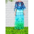 thumbnail image 3 of HAPPY BAY Women's Summer African Beach Maxi Plus Size Caftan Casual Slit Dress Loungewear Dashiki Dresses for Women 2X-3X Bright Turquoise, Grass, 3 of 5