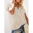 thumbnail image 1 of Camisa de manga corta para mujer, camisa de mujer transpirable con escote en V, camisa de mujer con cuello en V, diseño de clase mundial, 1 of 6