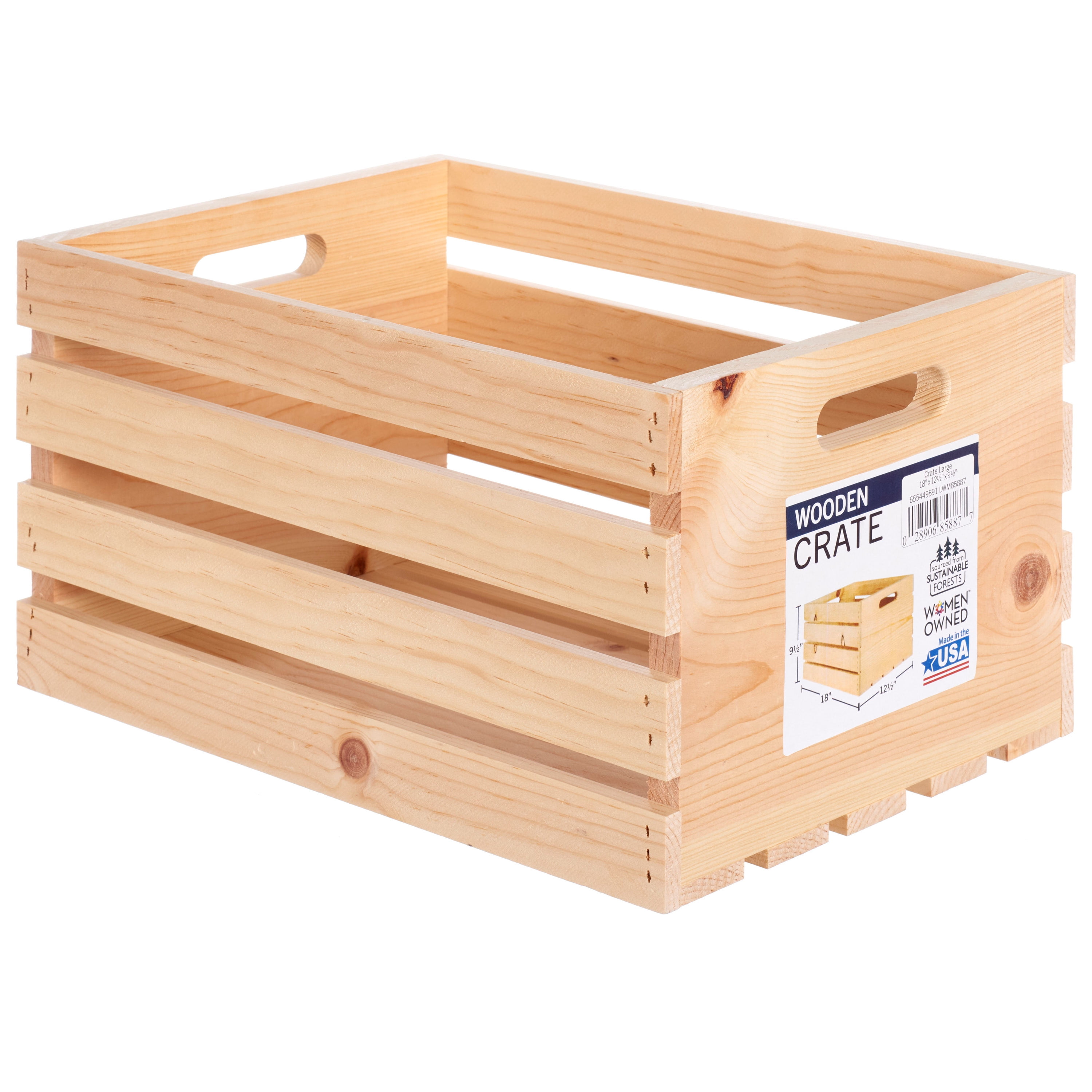 Unfinished Wood Crate 18"