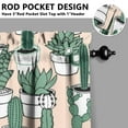 thumbnail image 5 of Green Cactus Themed Kitchen Curtains, 3PCS Set Polyester Valance and Tiers 27.5x36in, Botanical Succulent Window Treatment for Spring, Summer, or Mexican Decor, 5 of 6