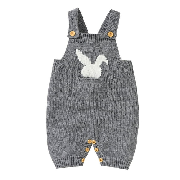 KVPLBQFD Sweatsuits for Girls 10-12 Baby Toddler Girl Onesies Knit Romper Cotton Sleeveless Strap Boy and Girl Bunny Pattern Sweater Clothes Baby Jumpsuit 18month Girl Clothes