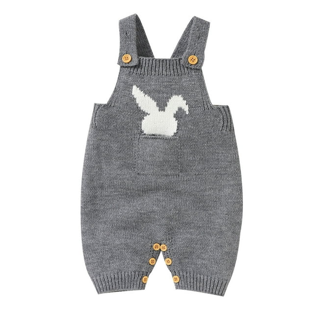 TZEWGL Newborn Knit Sleeveless Strap Bunny Pattern Sweater Jumpsuit For Child Summer Holiday size 3-6M