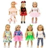 XFEYUE 7 Sets 18 inch Doll Clothes Gifts and Accessories, Mickey,Unicorn Doll Clothes Fit American 18 inch Girls Doll