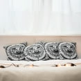thumbnail image 4 of Ambesonne Rustic Throw Pillow Cover Pack of 4, Southwestern Cow Sketch Art, 4 Pcs-40"x40", Charcoal Grey and White, 4 of 5