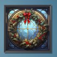 thumbnail image 1 of Cuadros Decorativos Pintura de diamante 5D DIY Taladro redondo completo Guirnalda de Navidad Kit de vidrieras Decoración Wdftyju  embutido en tela, 1 of 7