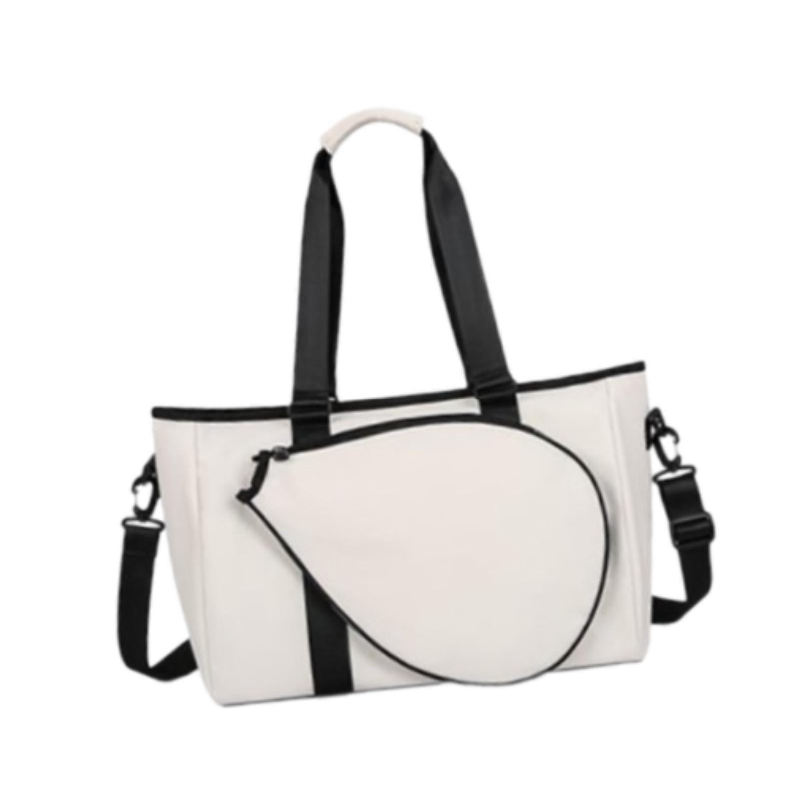 funtasica Tennis Racket Bag with Removable Shoulder Strap Tennis Bag for Tennis Racket White