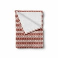 thumbnail image 2 of Christmas Soft Flannel Fleece Blanket, Norwegian Scandinavian Traditional Vintage Style Borders Reindeer Striped Flower, Cozy Plush for Indoor and Outdoor Use, 60" x 80", Red White, by Ambesonne, 2 of 6