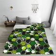 thumbnail image 5 of Honeii Soccer1 Print Fleece Blanket - Throw Blanket for Bed, Sofa, Couch, Camping, and Travel , Microplush Ultra Soft Warm Blanket-60"x50", 5 of 7