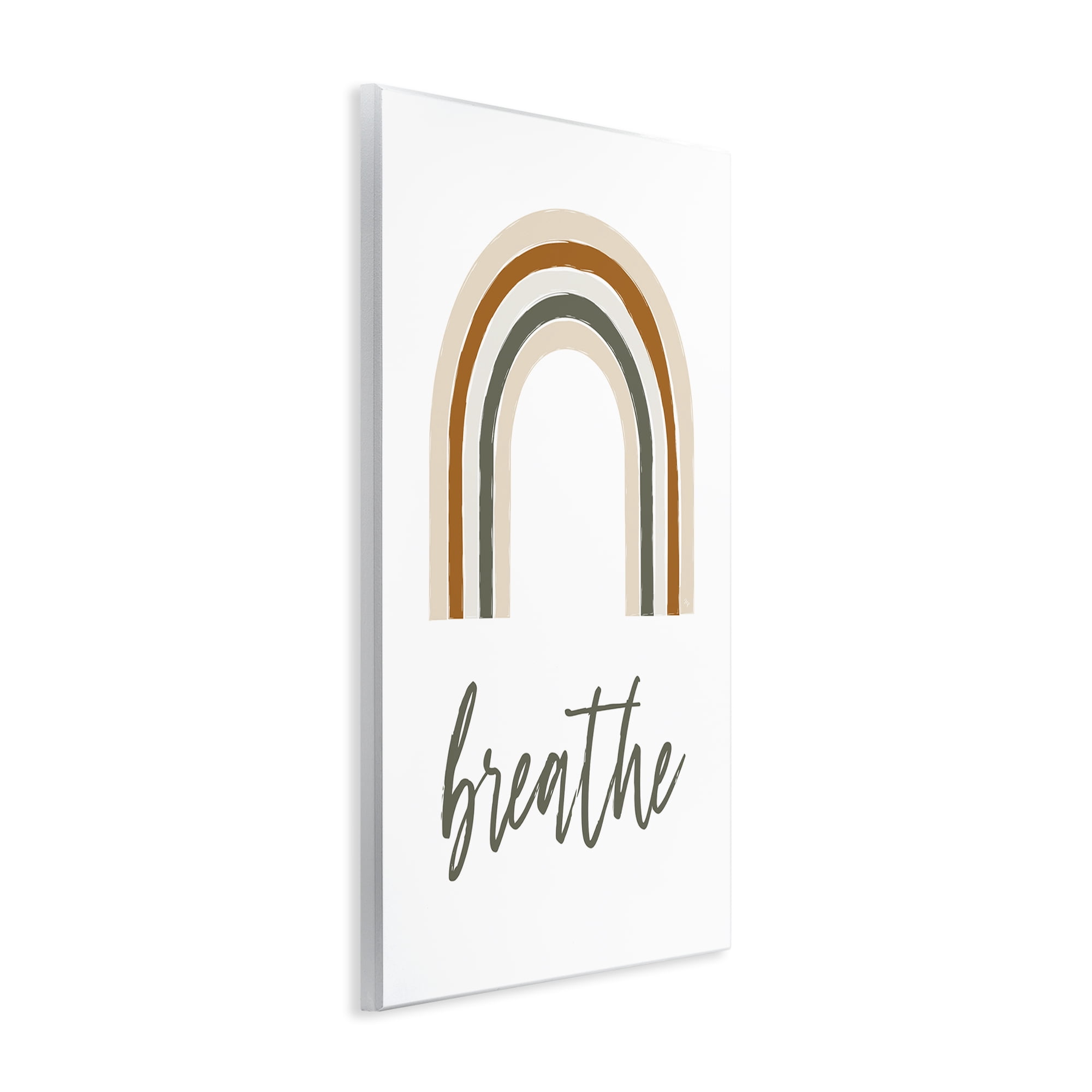 Stupell Industries Breathe with Subtle Earth Tones Text & Numbers Painting Unframed Art Print Wall Art, 13 x 19