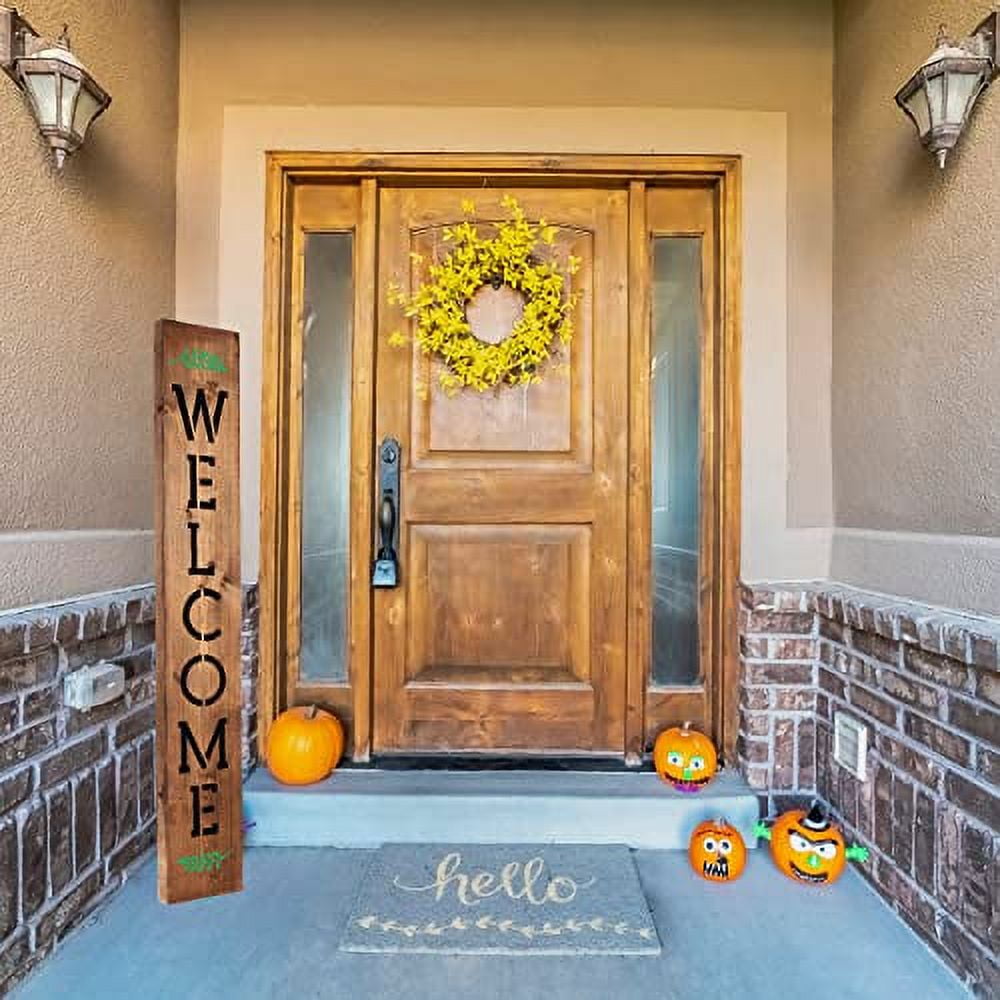 Welcome Sign Stencil, Large Letter Stencils for Painting on Wood Reusable  Porch Sign and Front Door Vertical Decorating - AliExpress