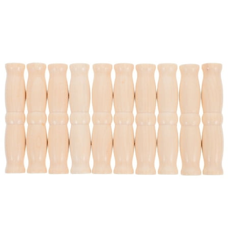 WHAMVOX  10 PCS Replacement Wood Handles for Baskets Grip Pail Beige