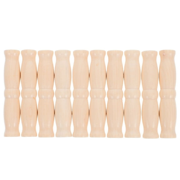 WHAMVOX 10 PCS Replacement Wood Handles for Baskets Grip Pail Beige