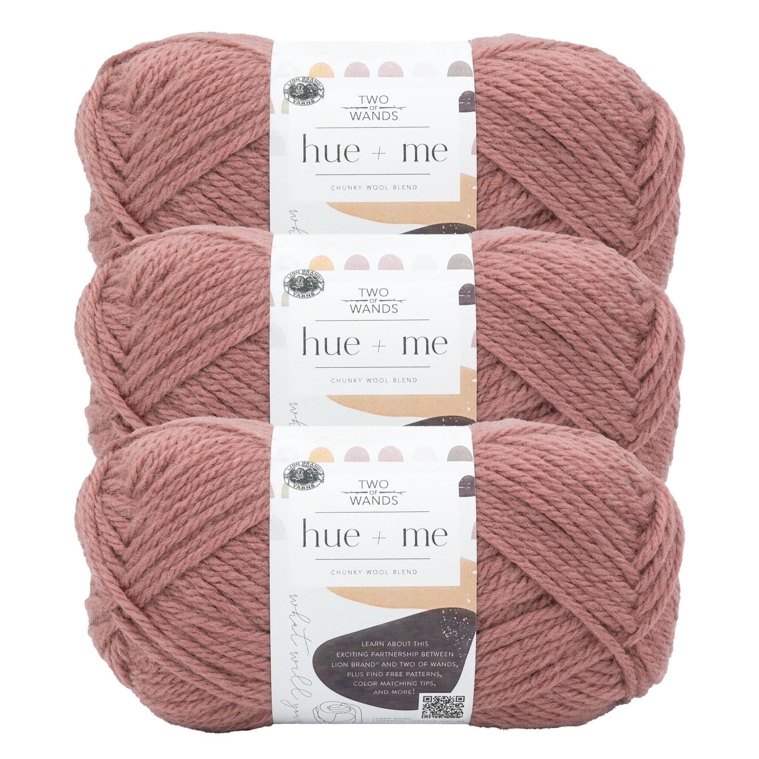Lion Brand Hue + Me Yarn #5 Bulky/Chunky Yarn 125g/125m 3-Pack