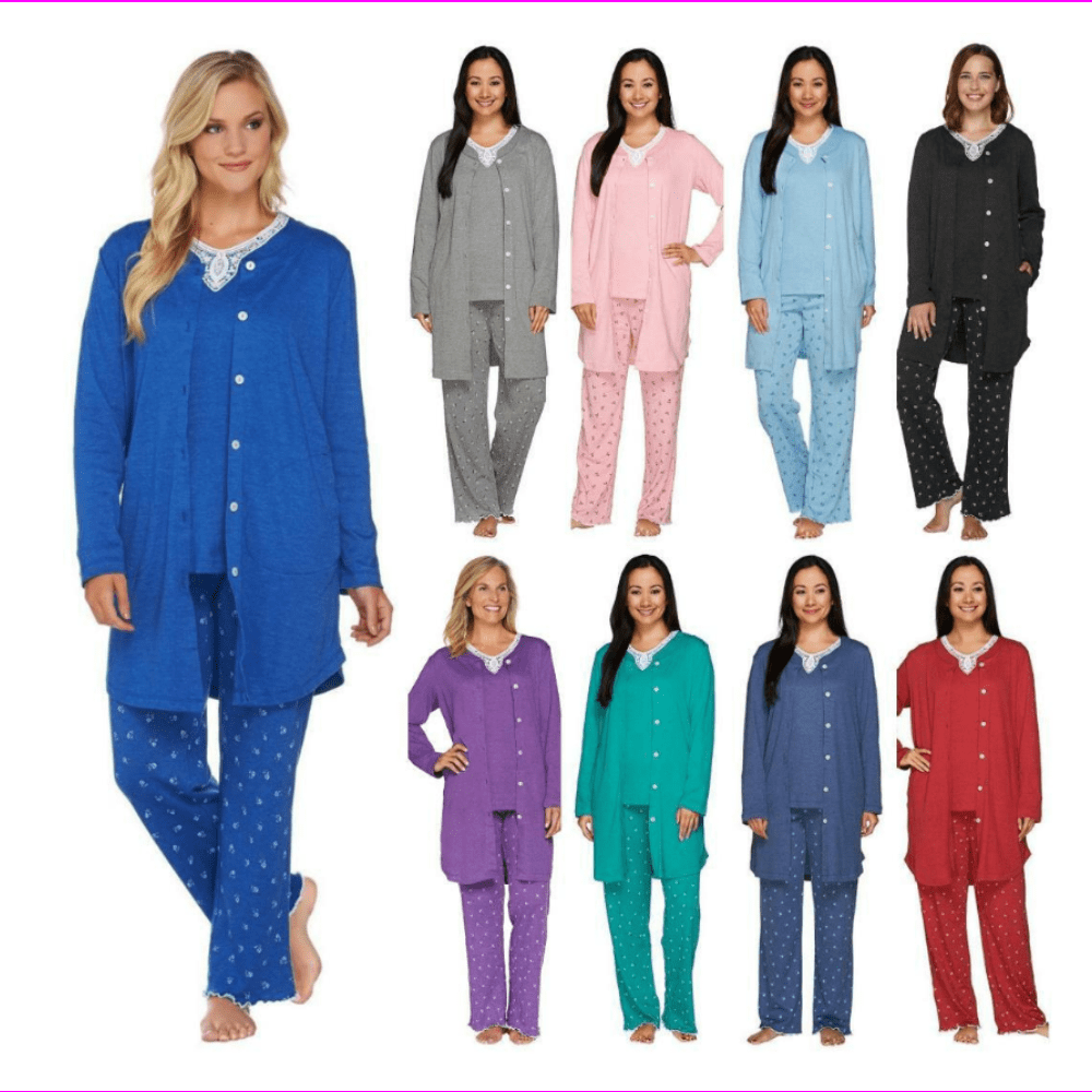 Carole Hochman Women's 4 Piece Pajama Set Variety
