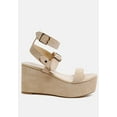 thumbnail image 2 of PORTIA Leather Wedge Sandal in Nude, 2 of 6