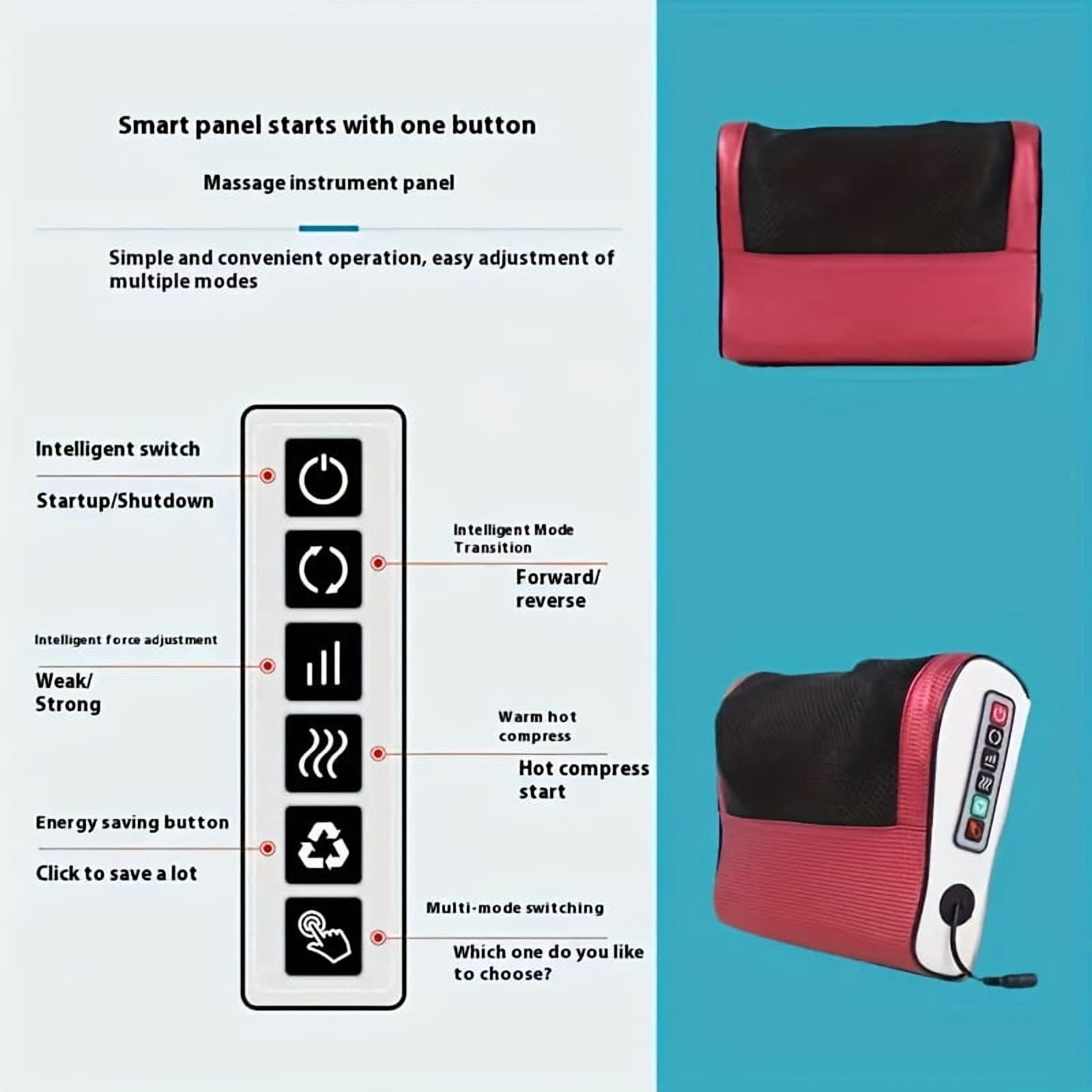 Neck Massager - Shiatsu Deep Tissue Massage with Heat, Suitable for Neck, Shoulders, Back, And Legs, Providing Heated Cervical Traction And Full-Body, a Perfect Present for Parents And Loved Ones.