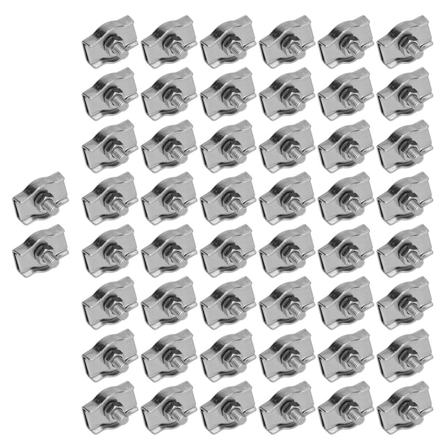 Stainless Steel Cable Clamp, Caliper Hardware Easy Adjust Wire Rope Clips For Bare Antenna For Ship For Heavy Rigging 50Pcs M2,20Pcs M6,5Pcs M10